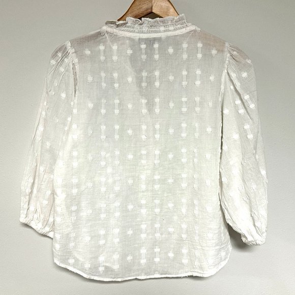 Zara Oyster Embroidered Blouse - Picture 6 of 10